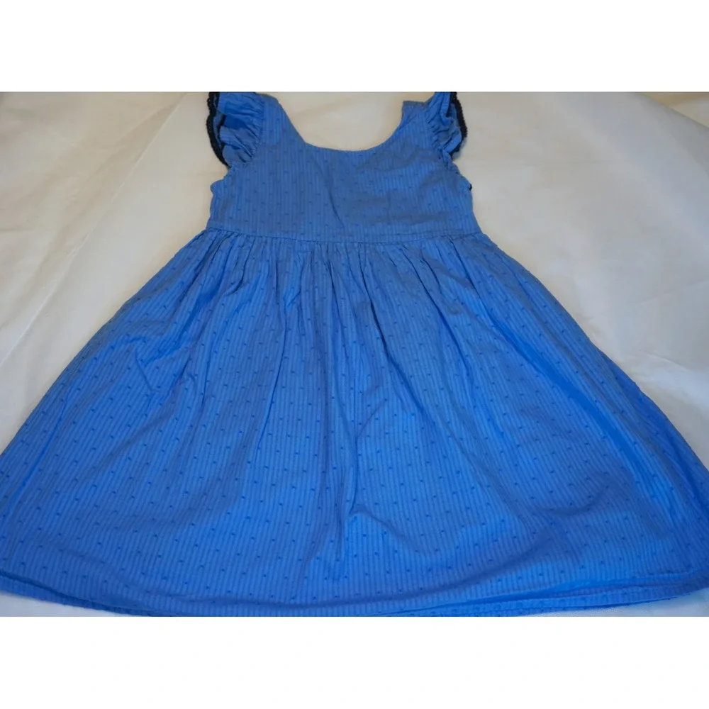 Sigrid Olsen Girls Blue Swiss Dot Ruffle Bow Back Party Dress Size 6 AG2.C1085